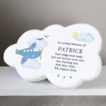 Personalised Plane Design Memorial Resin Graveside/Garden Cloud Ornament - Image 4