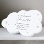 Personalised Stars Design Memorial Resin Graveside/Garden Cloud Ornament - Image 4