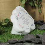 Personalised Floral Design Memorial Resin Graveside/Garden Cloud Ornament - Image 2