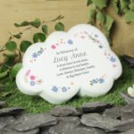 Personalised Floral Design Memorial Resin Graveside/Garden Cloud Ornament - Image 3