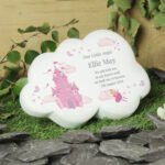 Personalised Fairy Castle Design Memorial Resin Graveside/Garden Cloud Ornament - Image 3