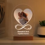 Personalised Heart Design Photo Upload Wooden Based LED Colour Changing Light - Image 8