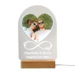 Personalised Heart Design Photo Upload Wooden Based LED Colour Changing Light - Image 10
