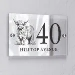 Personalised Highland Cow Design Acrylic House Sign - Image 2