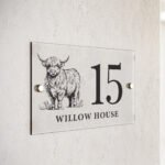 Personalised Highland Cow Design Acrylic House Sign - Image 4