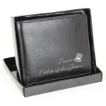 Personalised Wedding Top Hat Motif Black Leather Wallet - Image 3