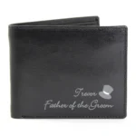 Personalised Wedding Top Hat Motif Black Leather Wallet - Image 4