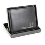 Personalised Birthday Black Leather Wallet - Image 3