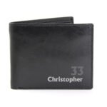 Personalised Birthday Black Leather Wallet - Image 4