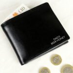 Personalised Any Message Black Leather Wallet