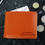 Personalised Any Message Tan Leather Wallet