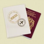 Personalised Stamped Design Cream Leather Passport Holder - Image 2