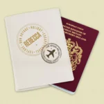 Personalised Stamped Design Cream Leather Passport Holder - Image 2