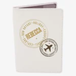Personalised Stamped Design Cream Leather Passport Holder - Image 3