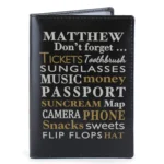 Personalised 'Don't Forget...' Black Leather Passport Holder - Image 2