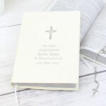 Personalised Any Message Silver Cross Motif Eco-Friendly Holy Bible - Image 3