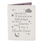 Personalised 'Twinkle Twinkle Little Star' Cream Leather Passport Holder - Image 3