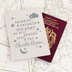 Personalised 'Twinkle Twinkle Little Star' Cream Leather Passport Holder - Image 2