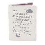Personalised 'Twinkle Twinkle Little Star' Cream Leather Passport Holder - Image 4