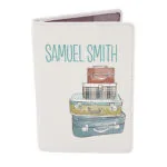 Personalised Suitcases Motif Cream Leather Passport Holder - Image 3