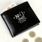 Personalised 'No.1' Stars Motif Black Leather Wallet - Image 3
