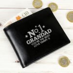 Personalised 'No.1' Stars Motif Black Leather Wallet - Image 4