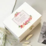 Personalised Floral Wishes Design White Wooden Keepsake Box - Image 2