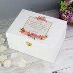 Personalised Floral Wishes Design White Wooden Keepsake Box - Image 5