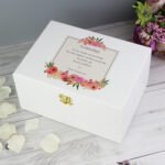 Personalised Floral Wishes Design White Wooden Keepsake Box - Image 7