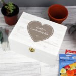 Personalised Rustic Heart Design White Wooden Keepsake Box - Image 5