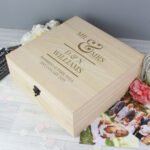 Personalised 'Mr & Mrs' Large Wooden Keepsake Box