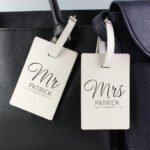 Personalised Couples Classic Cream Leather Luggage Tag Set - Image 2