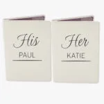 Personalised Couples Cream Leather Passport Holder Set - Image 6