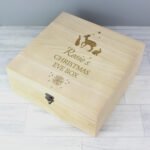 Personalised Christmas Themed Large Wooden Keepsake Box