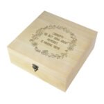 Personalised Any Message Floral Wreath Design Large Wooden Keepsake Box - Image 6