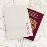 Personalised Pink Name Cream Leather Passport Holder - Image 4