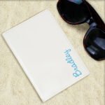 Personalised Blue Name Cream Leather Passport Holder - Image 3