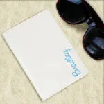 Personalised Blue Name Cream Leather Passport Holder - Image 3