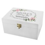 Personalised Any Message Abstract Rose Design White Wooden Keepsake Box - Image 10