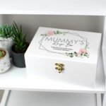 Personalised Any Message Abstract Rose Design White Wooden Keepsake Box - Image 7