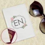 Personalised Initials Floral Design Cream Leather Passport Holder - Image 2