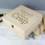 Personalised 'Box of Man Crap' Large Wooden Keepsake Box - Image 3