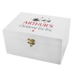 Personalised Santa & Reindeer Motif White Wooden Christmas Eve Box - Image 5