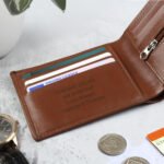 Personalised Any Message Tan Leather Wallet