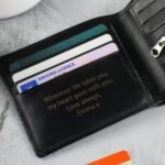 Personalised Any Message Black Leather Wallet - Image 5
