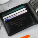 Personalised Any Message Black Leather Wallet - Image 5