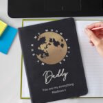 Personalised 'My Sun My Moon & Stars' Black A5 Hardback Notebook