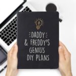 Personalised Any Message Light Bulb Motif Black A5 Hardback Notebook - Image 7