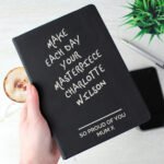 Personalised Any Message Black A5 Hardback Notebook - Image 4