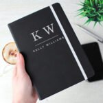 Personalised Initials & Message Black A5 Hardback Notebook - Image 4